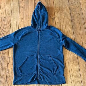 James Perse Blue Zip-Up Hoodie Size 2 Made in USA